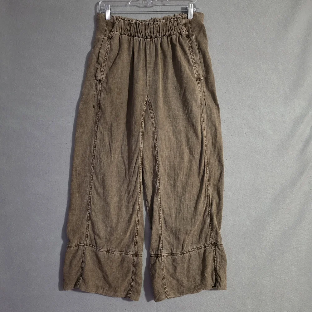 Free People Womens Days End Linen Pull On Pants Caiman OB2008799 Size Small - Picture 1 of 10